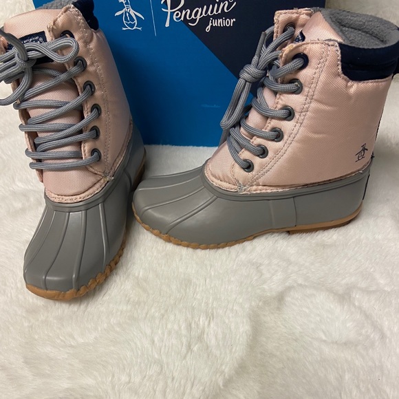 Original Penguin Other - New size 13 little girls original Penguin Addison Grey Pink duck boots